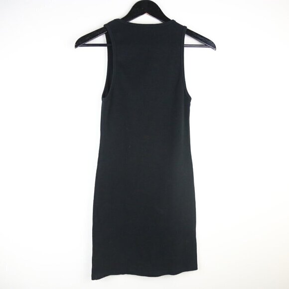 Aritzia Tna Ribbed Knit Bodycon Sleeveless Black Dress Size Medium - Picture 6 of 6